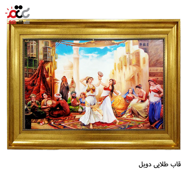 تابلو فرش چاپی طرح دهکده کد 13313 سایز 50×35 سانتی متری