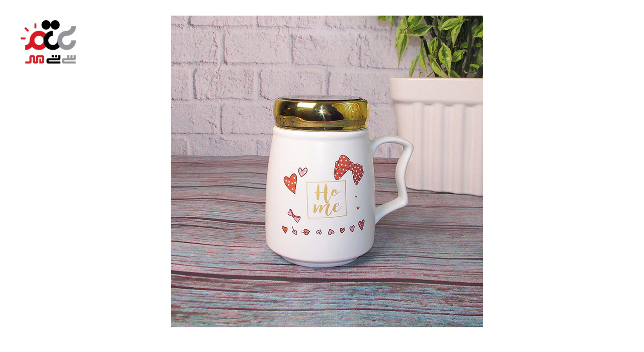 ماگ درب پیچی طرح پاپیون