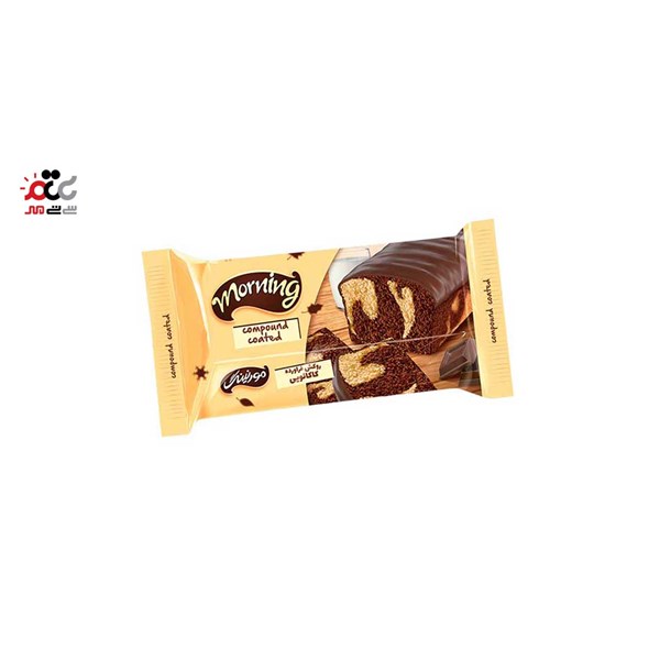 کیک صبحانه دورنگ وانیل کاکائو با روکش شکلات شیرین عسل 150گرمی