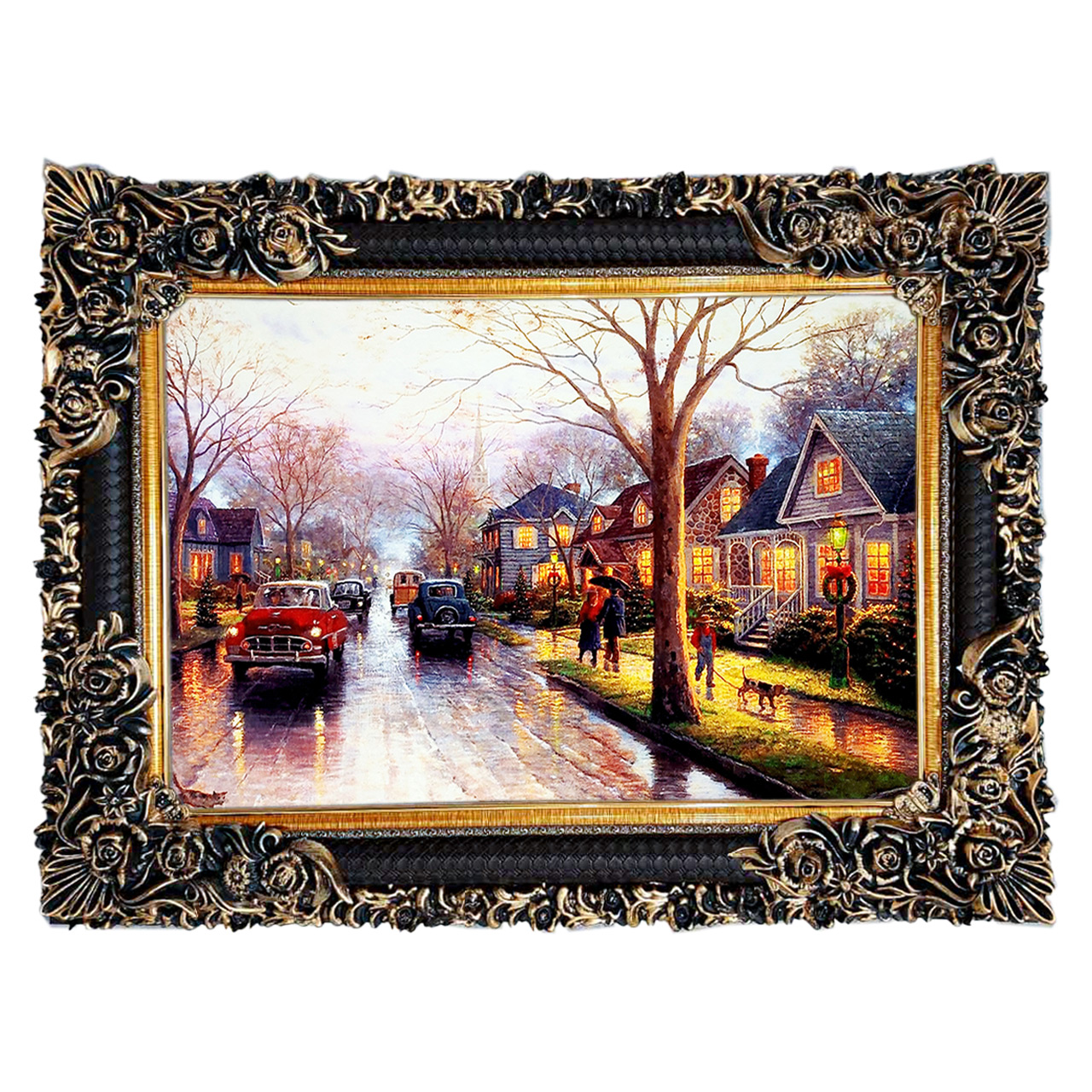 تابلو فرش چاپی طرح خیابان کد 10021 سایز 70×50 سانتی متری