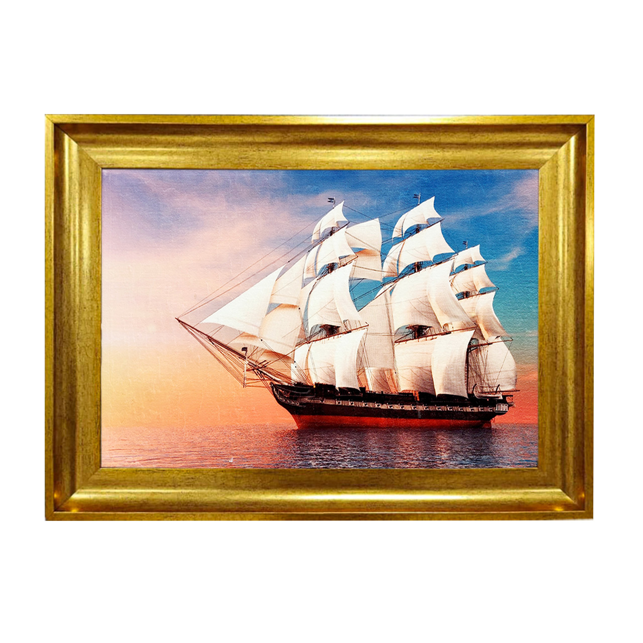 تابلو فرش چاپی طرح کشتی کد 10247 سایز 50×50 سانتی متری