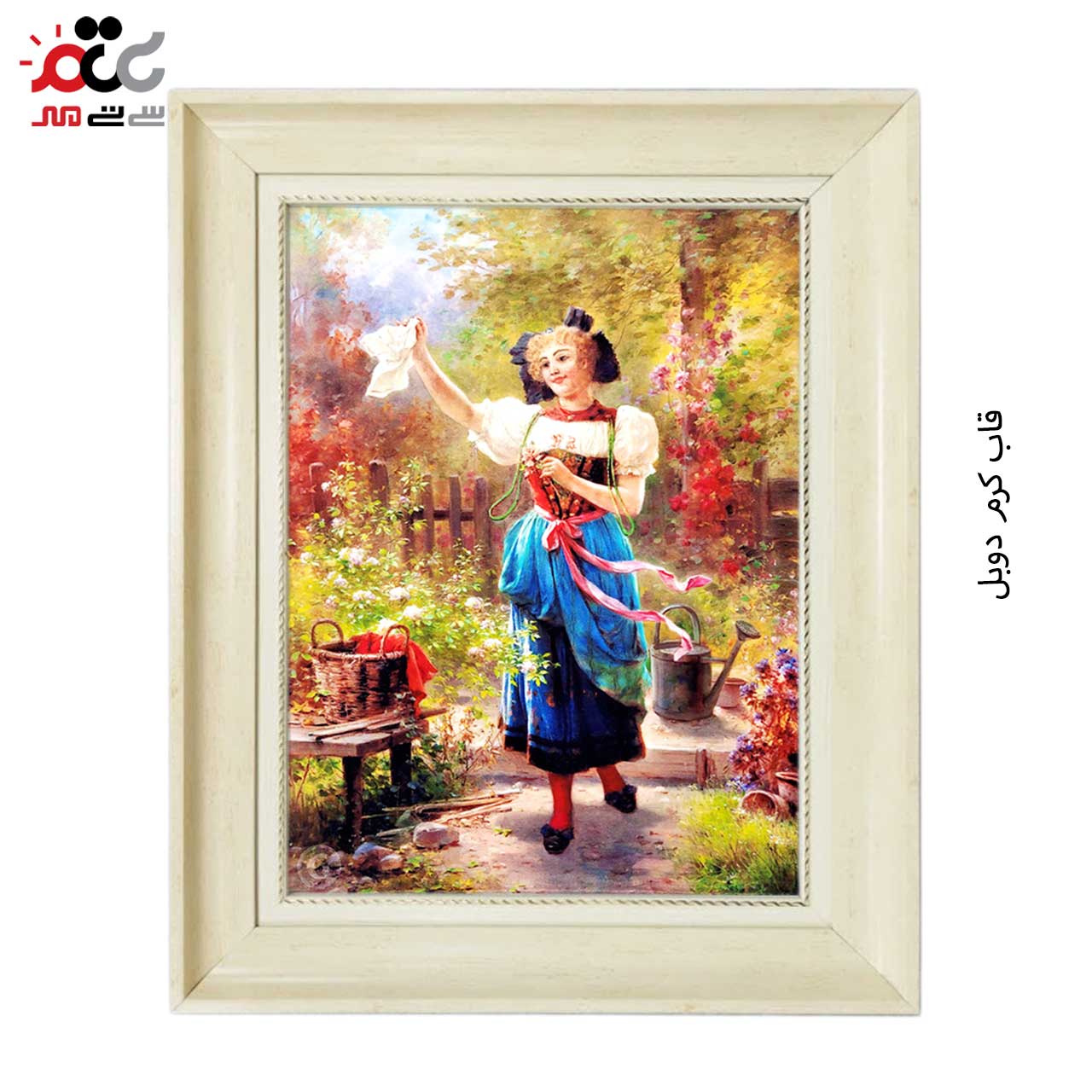 تابلو فرش چاپی طرح دختر کد 11300 سایز 50×50 سانتی متری