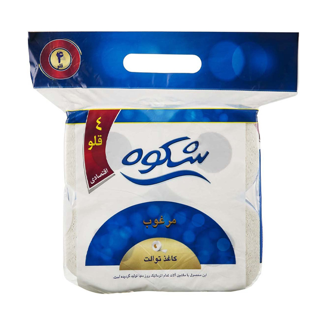 دستمال توالت 3 لایه شکوه 4 عددی