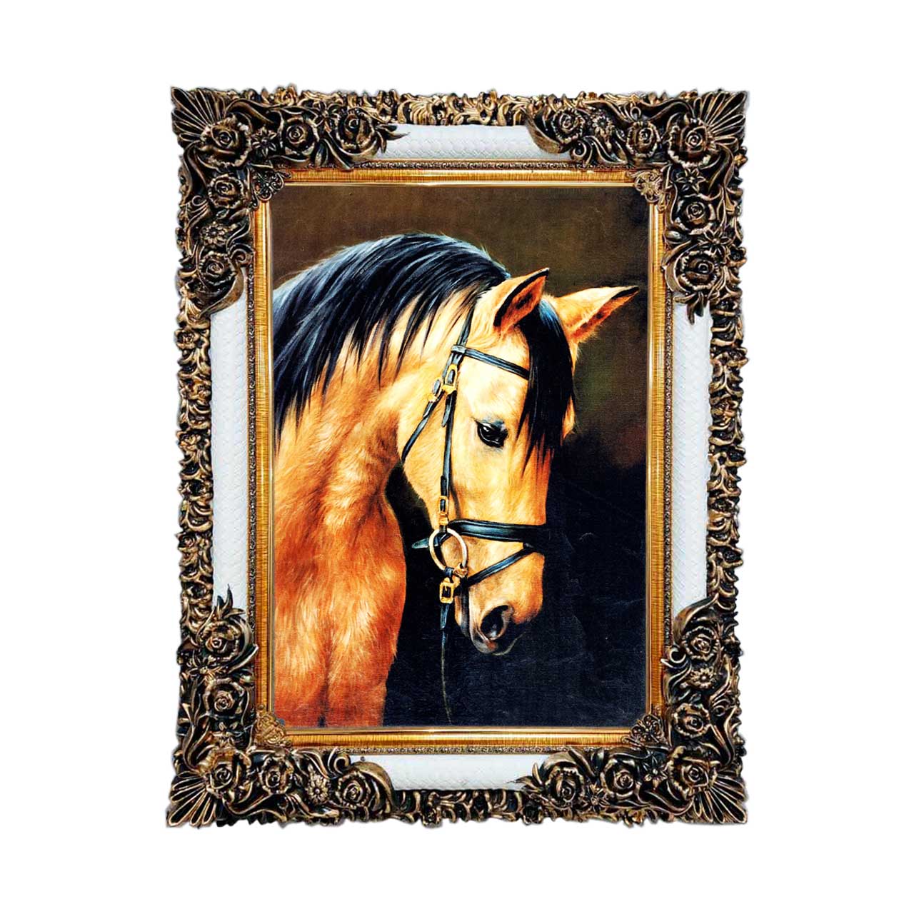 تابلو فرش چاپی طرح اسب کد 14300 سایز 50×50 سانتی متری