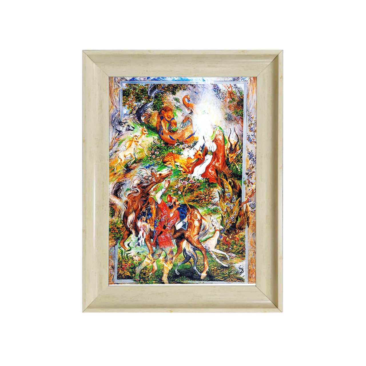 تابلو فرش چاپی طرح مینیاتوری کد 16017 سایز 50×35 سانتی متری