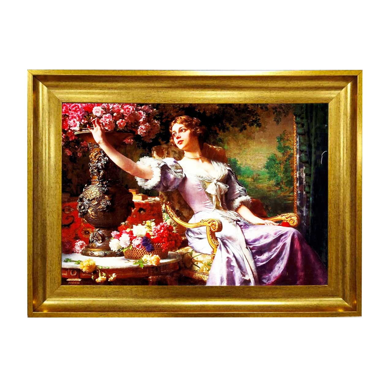 تابلو فرش چاپی طرح دختر کد 11054 سایز 50×50 سانتی متری