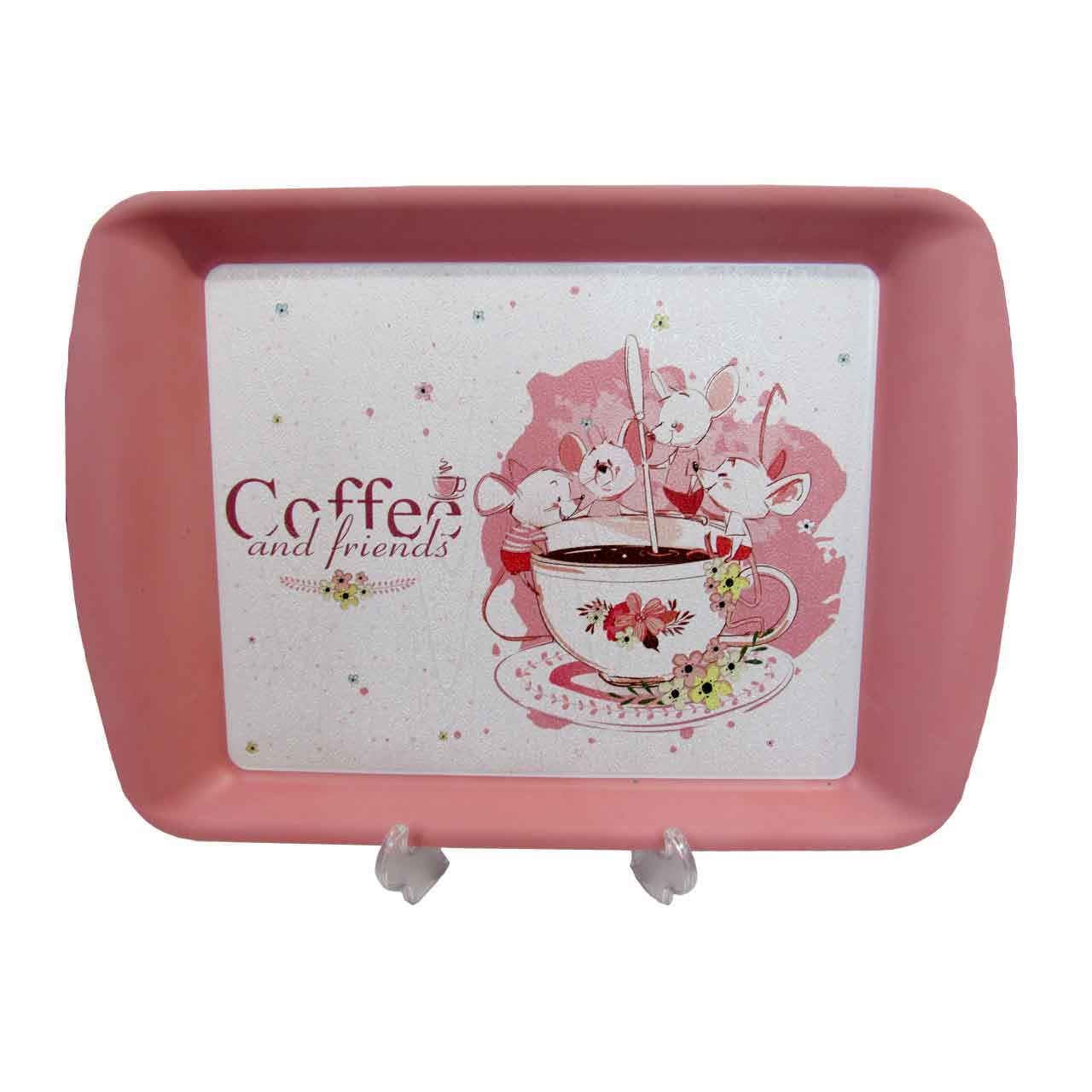 سینی پلاستیک مستطیل مدل نازگل سایز متوسط کد 260