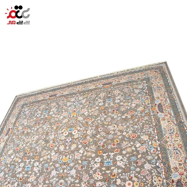 فرش ماشینی مدل کیمیای سعادت نقره ای