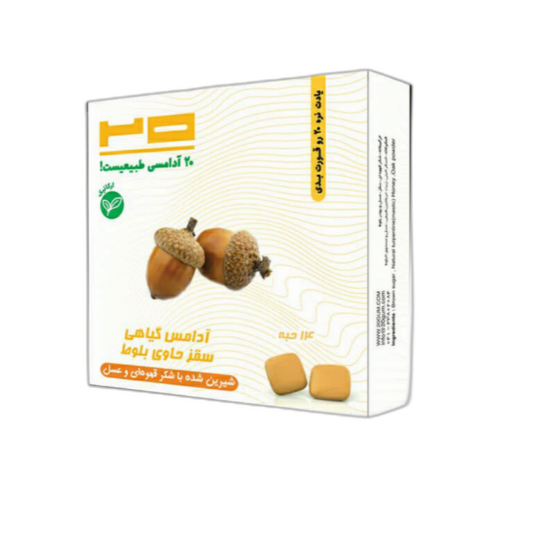 آدامس طبیعی 20 با طعم سقز بسته 14 عددی