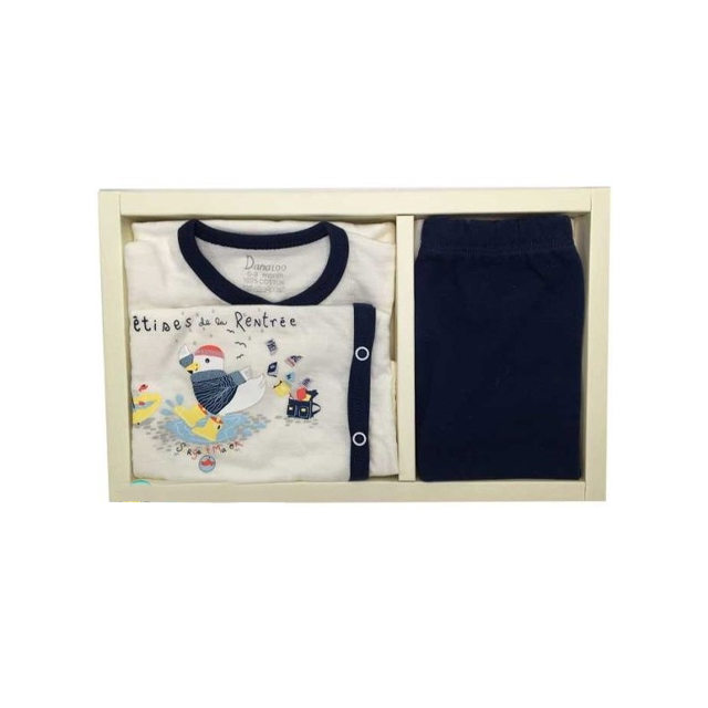 ست بیمارستانی 5 تکه نوزادی دانالو طرح اردک سورمه ای