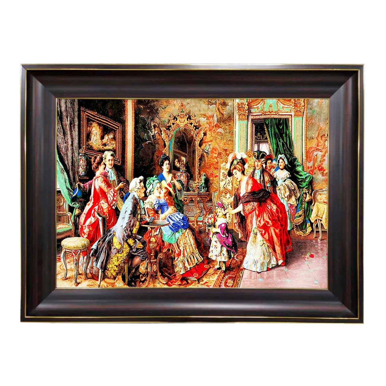 تابلو فرش چاپی طرح ضیافت کد 11001 سایز 60×40 سانتی متری