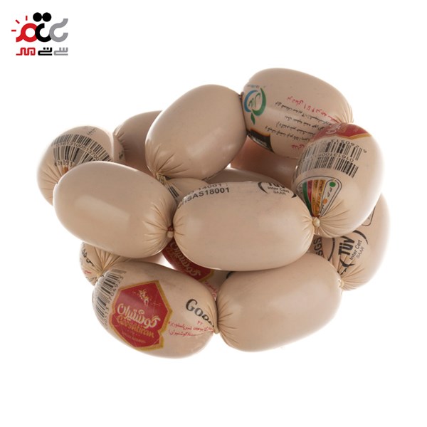 سوسیس کوکتل پنیری 55 درصد گوشت گوشتیران 500 گرمی