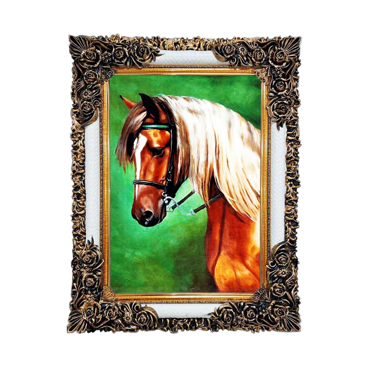 تابلو فرش چاپی طرح اسب کد 14301 سایز 50×50 سانتی متری