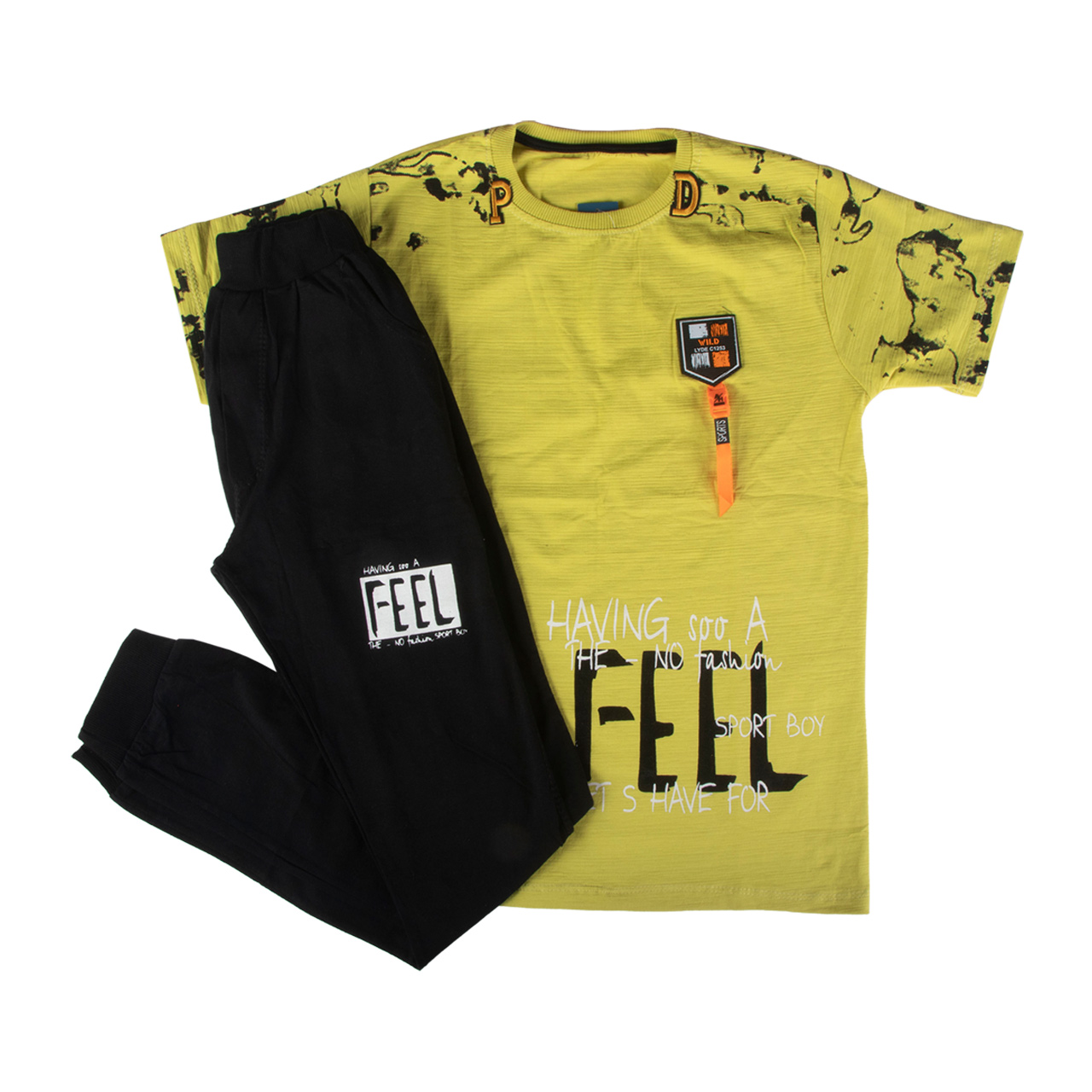ست تیشرت و شلوار پسرانه مدل Feel  کد 74