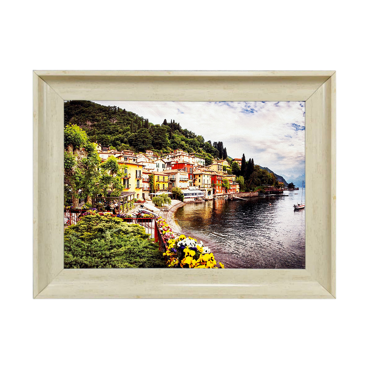 تابلو فرش چاپی طرح دریاچه کد 10007 سایز 50×35 سانتی متری