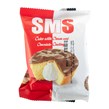 کیک روغنی وانیلی با مغز کرم سفید و روکش کاکائو اس ام اس 50 گرمی