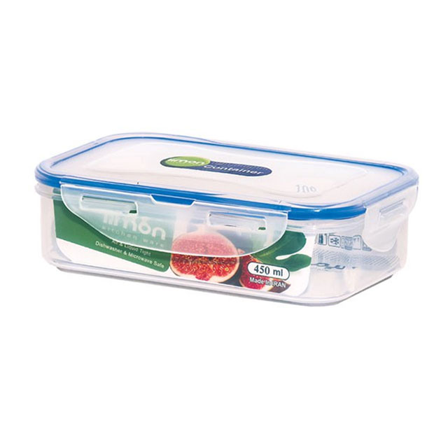 ظرف فریزری مستطیل لیمون 450 میلی لیتری