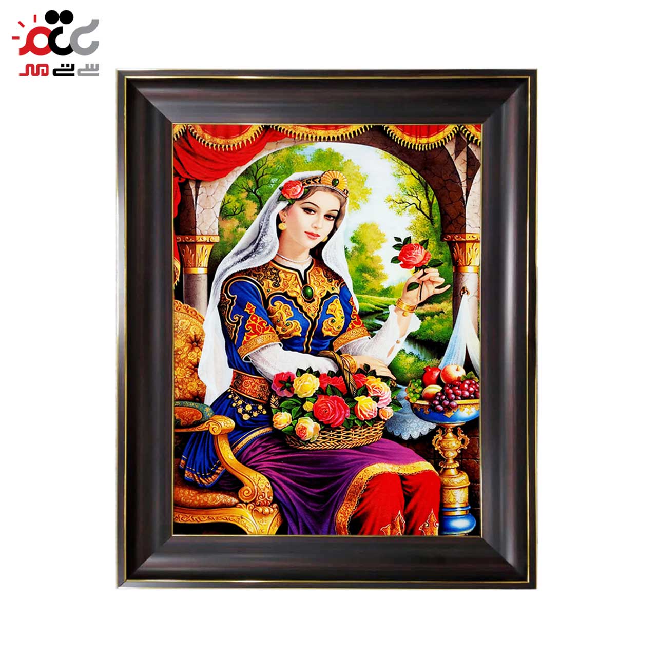 تابلو فرش چاپی طرح بانو کد 13006 سایز 60×40 سانتی متری