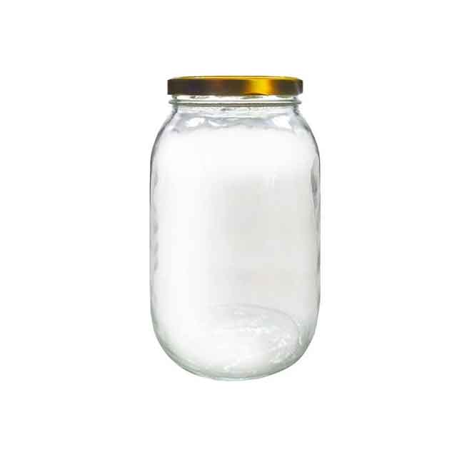 بانکه شفاف درب دار مدل مربایی سایز 1 کیلویی