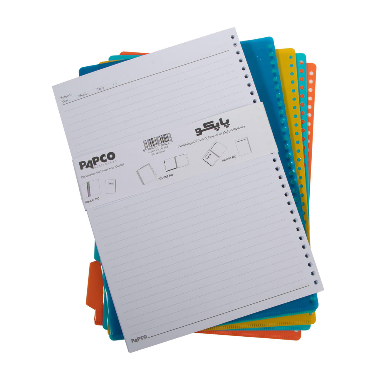 کاغذ کلاسور A4 پاپکو 120 برگ کد 624