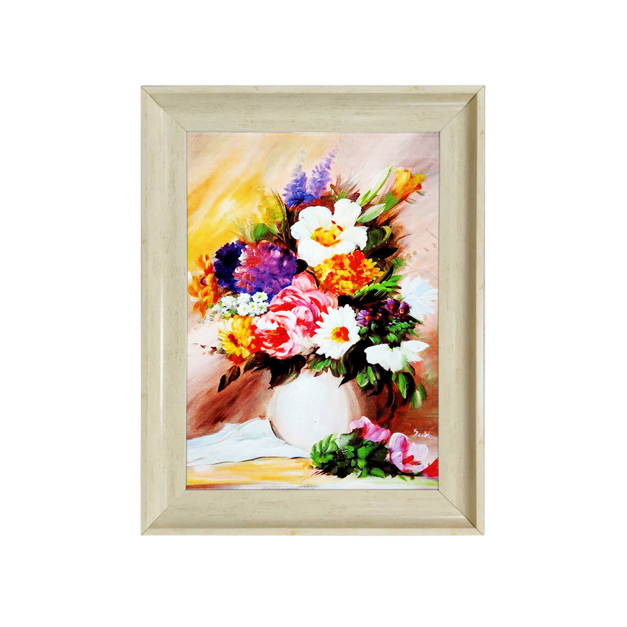 تابلو فرش چاپی طرح گل کد 12329 سایز 50×35 سانتی متری