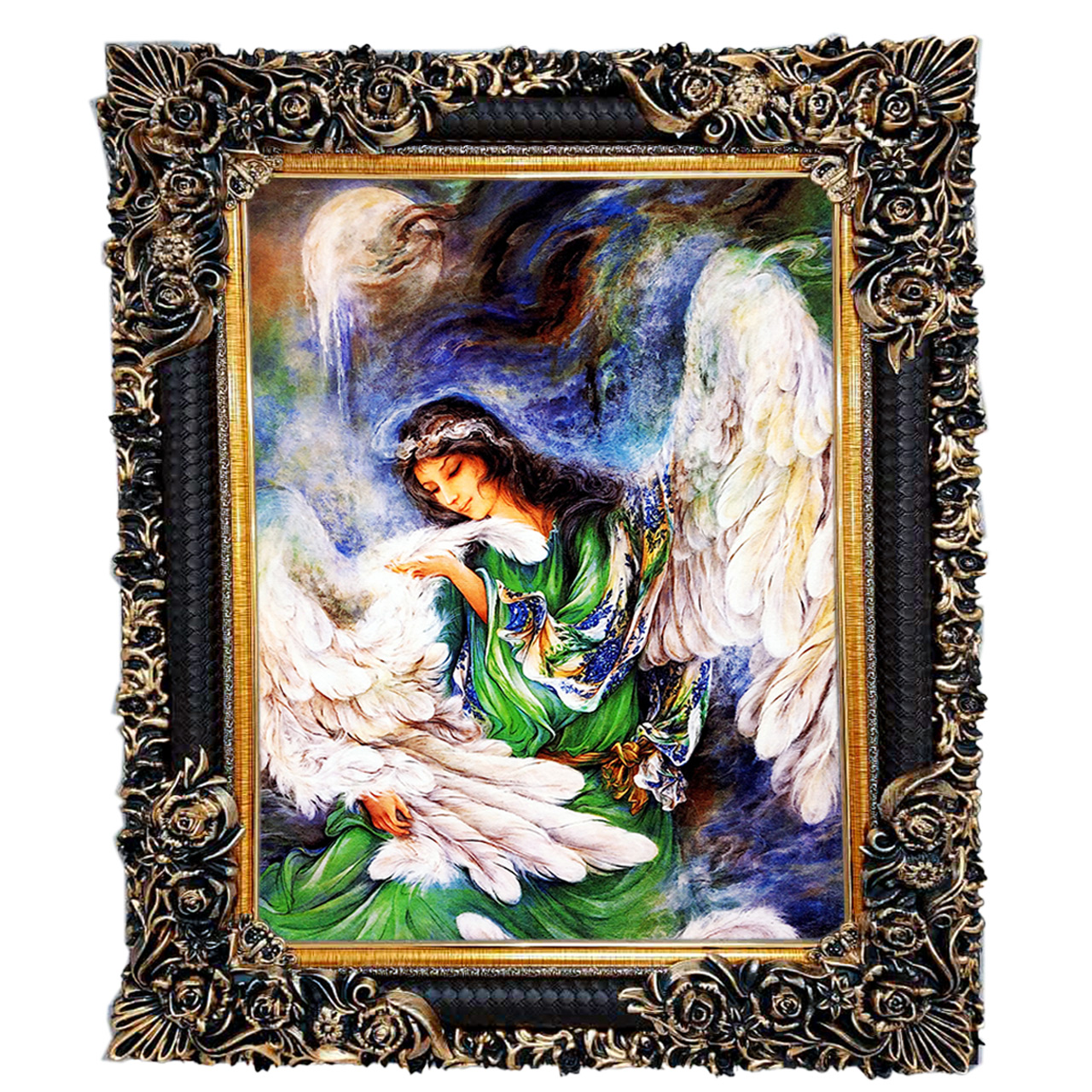 تابلو فرش چاپی طرح مینیاتوری کد 16004 سایز 50×100 سانتی متری