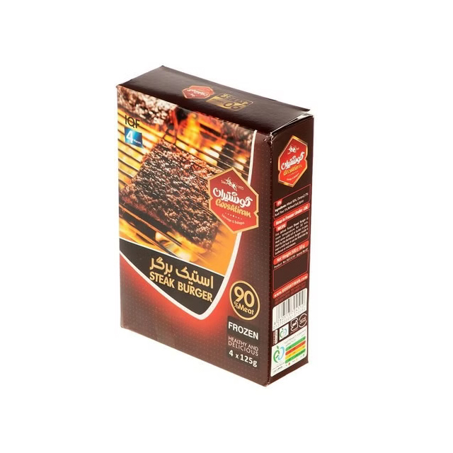 استیک برگر 90 درصد گوشت گوشتیران 500 گرمی