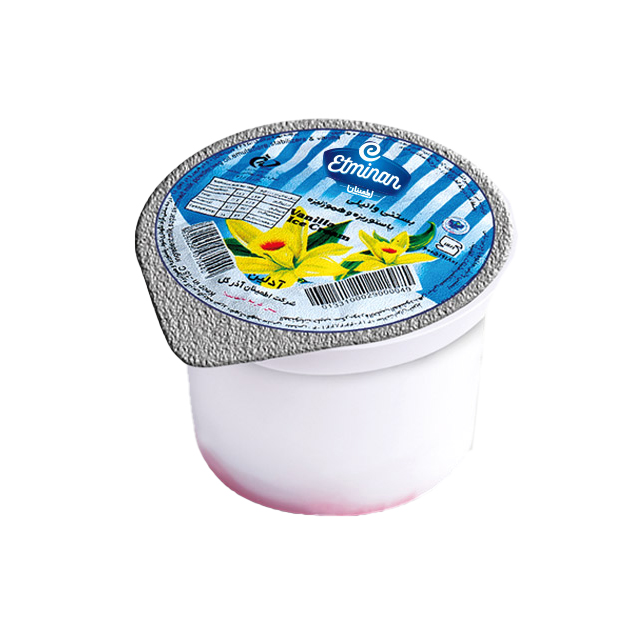 بستنی لیوانی وانیلی اطمینان 70 گرمی