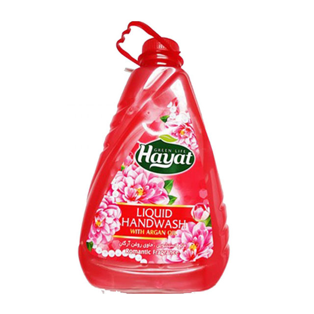 مایع دستشویی صورتی مدل صدفی روغن آرگان حیات 2500 میلی لیتری