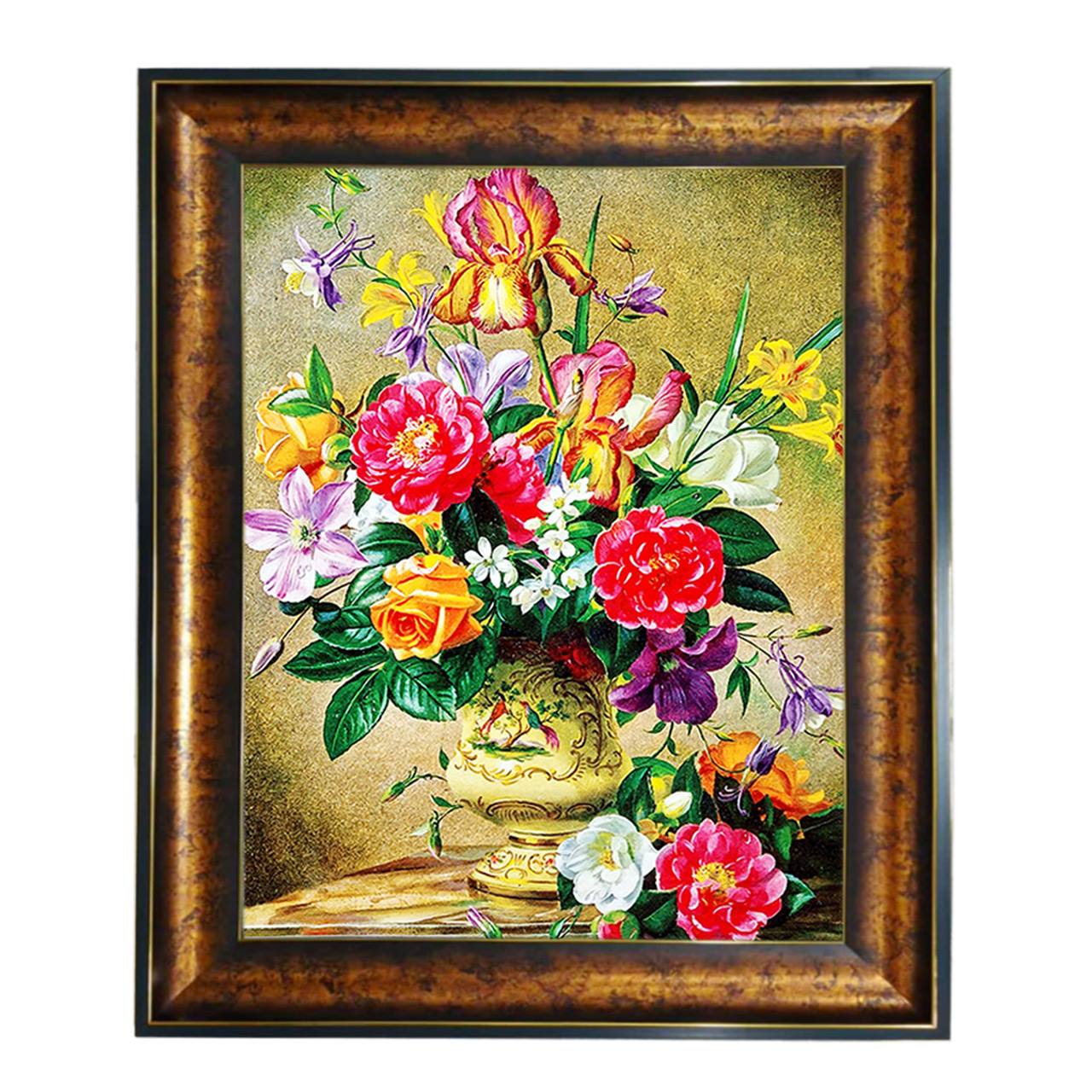 تابلو فرش چاپی طرح گل کد 12305 سایز 100×50 سانتی متری