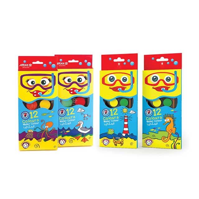 آبرنگ 12 رنگ آریا مدل کمان بزرگ