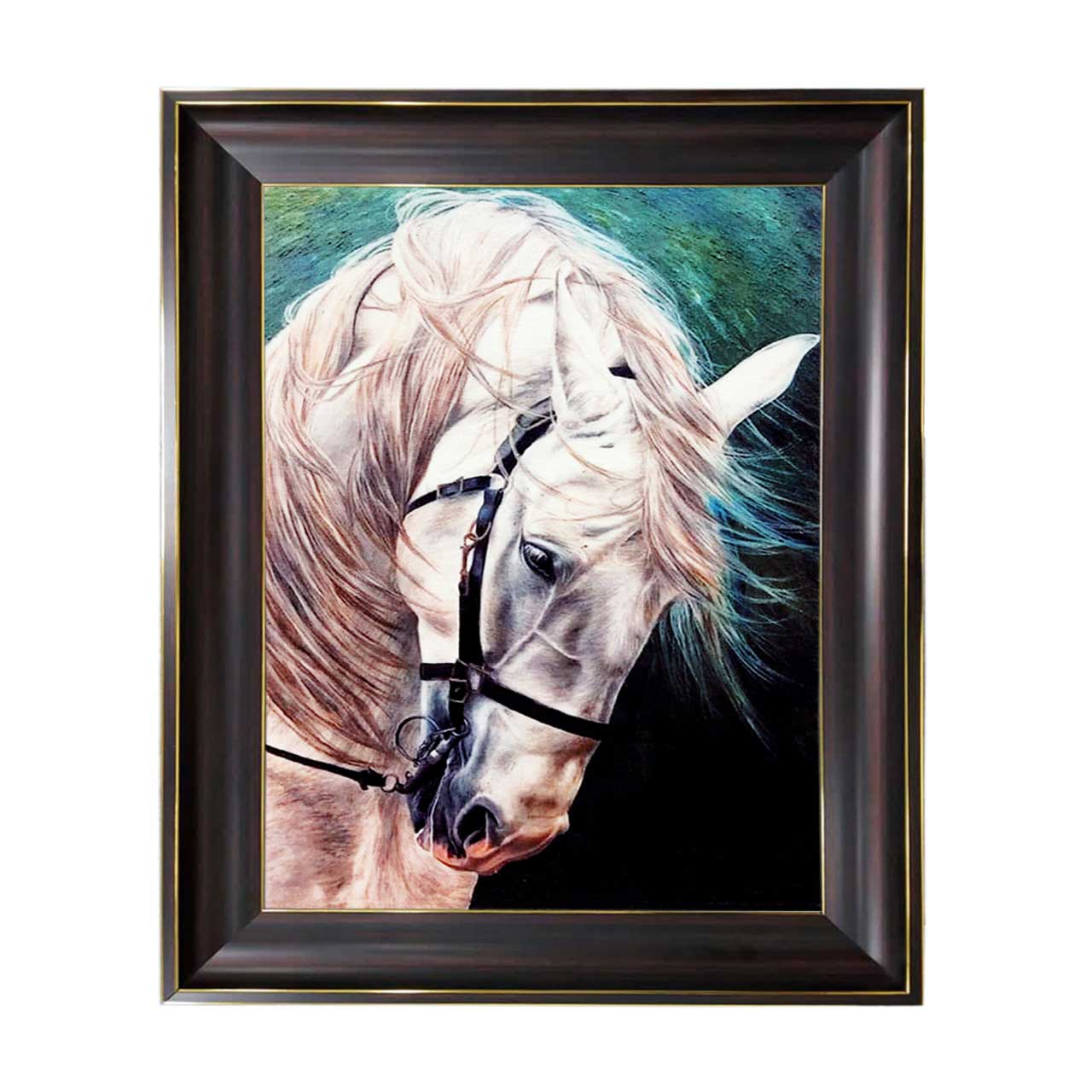 تابلو فرش چاپی طرح اسب کد 14308 سایز 70×50 سانتی متری