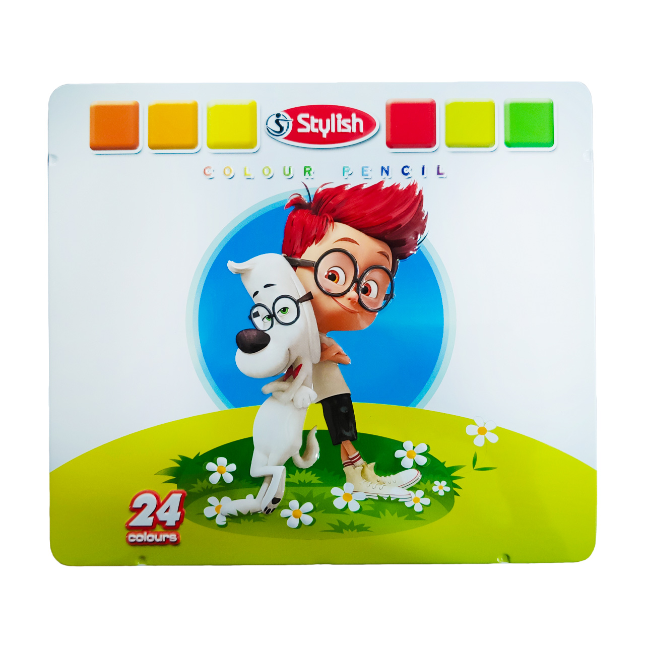 مداد رنگی استایلیش مدل جعبه فلزی 24 عددی  