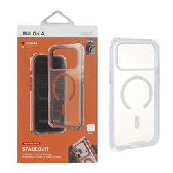 قاب اورجینال Puloka شفاف Spacesuit پشت سخت MagSafe مدل Apple iPhone 17 Pro Max - سفید (پک دار)