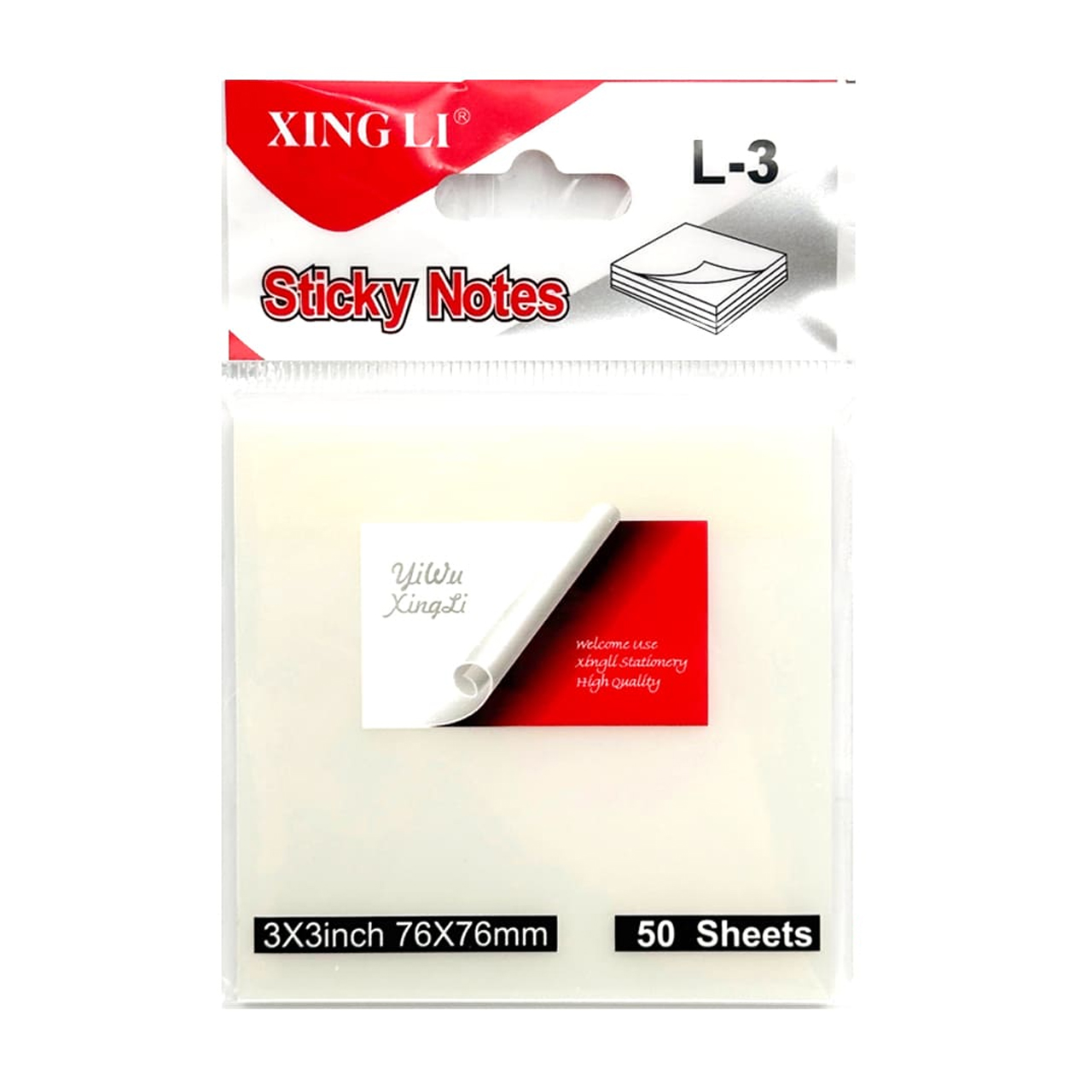 کاغذ یادداشت ژینگلی مدل شفاف سایز 76×76 سانتی متری بسته 50 برگی
