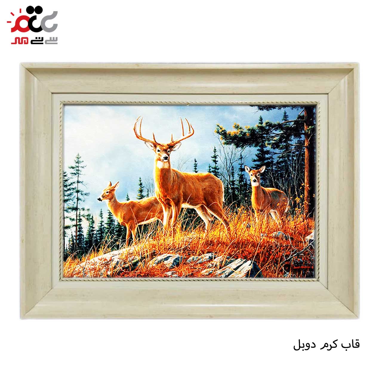 تابلو فرش چاپی طرح گوزن کد 14038 سایز 60×40 سانتی متری