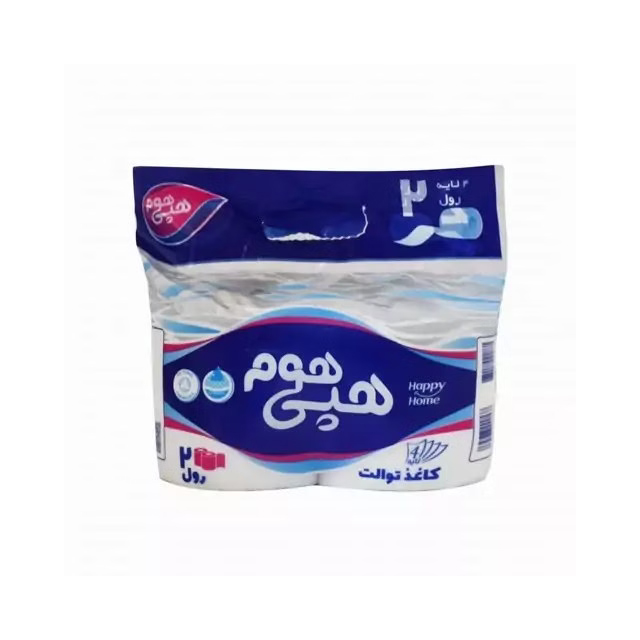 دستمال توالت هپی هوم 4 لایه بسته دو عددی