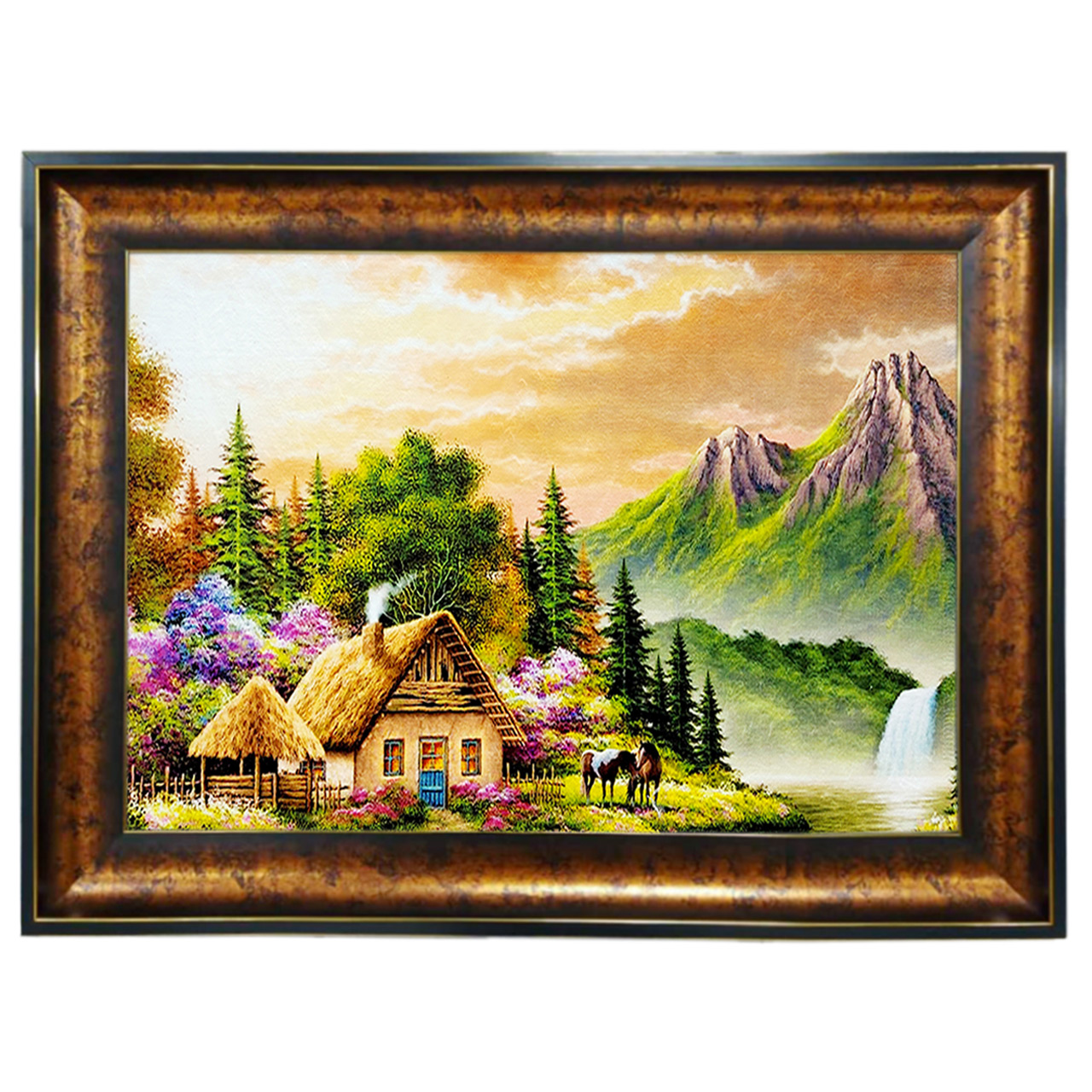 تابلو فرش چاپی طرح منظره کد 10024 سایز 100×50 سانتی متری