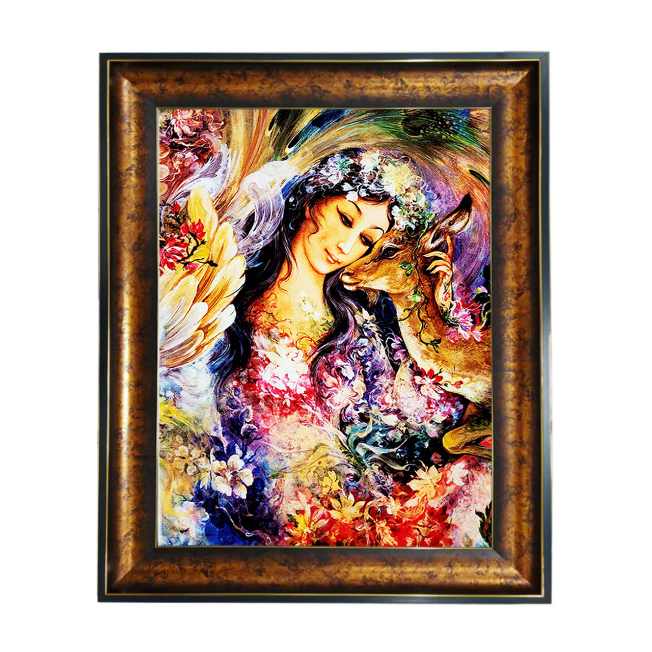 تابلو فرش چاپی طرح مینیاتوری کد 16028 سایز 50×70 سانتی متری