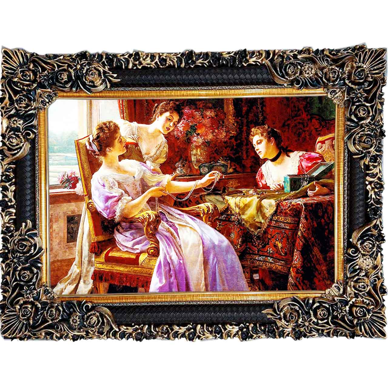 تابلو فرش چاپی طرح قصر کد 11037 سایز 100×70 سانتی متری