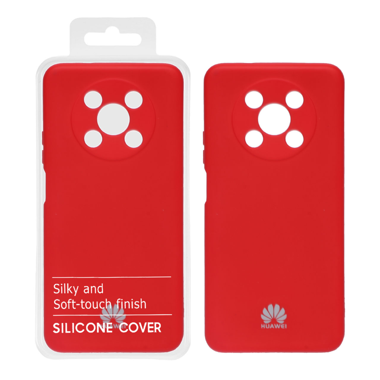 قاب نیو سیلیکون محافظ لنزدار Huawei Nova Y90 - RFF - قرمز (پک دار)