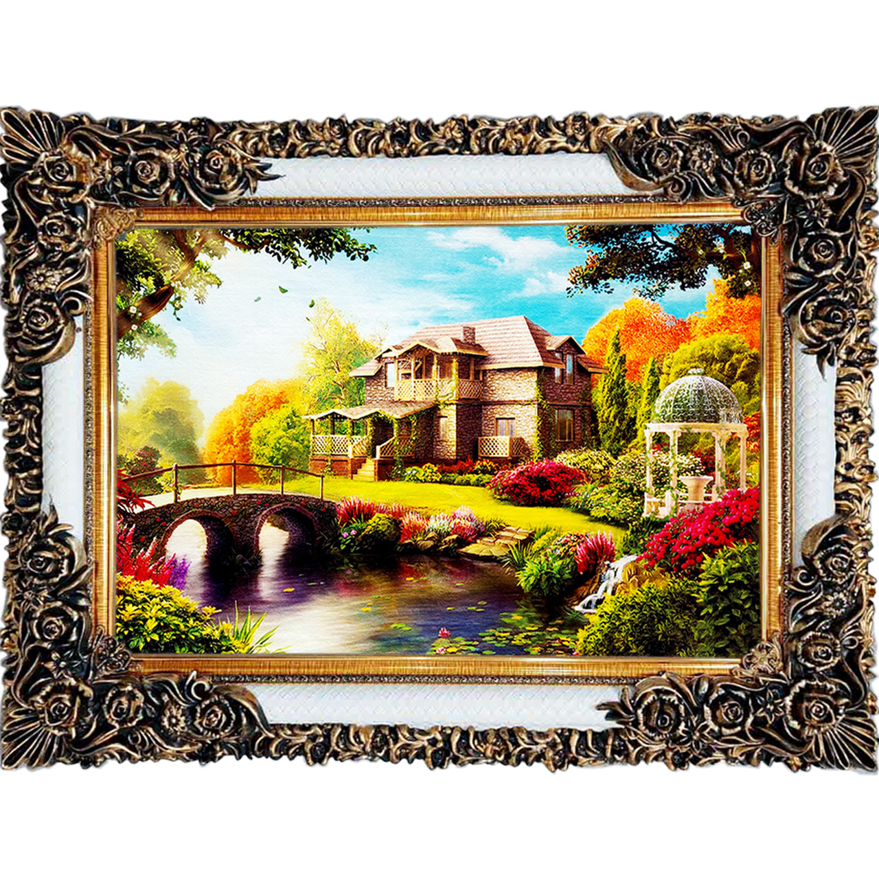 تابلو فرش چاپی طرح منظره کد 10030 سایز 100×70 سانتی متری