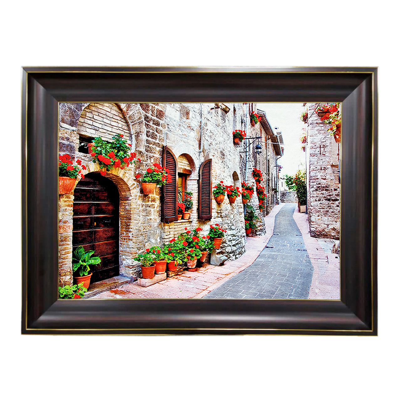 تابلو فرش چاپی طرح کوچه زیبا کد 10260 سایز 60×40 سانتی متری