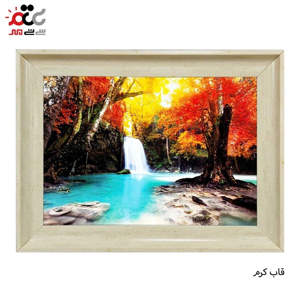 تابلو فرش طرح منظره طبیعت آبشار کد 10187 سایز 70*50 سانتی متری