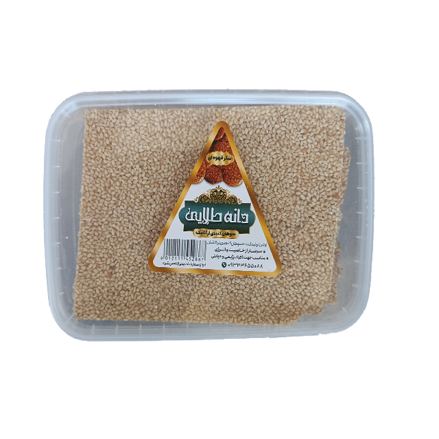 سوهان کنجدی ارگانیک با شکر قهوه ای دانه طلایی 400 گرمی