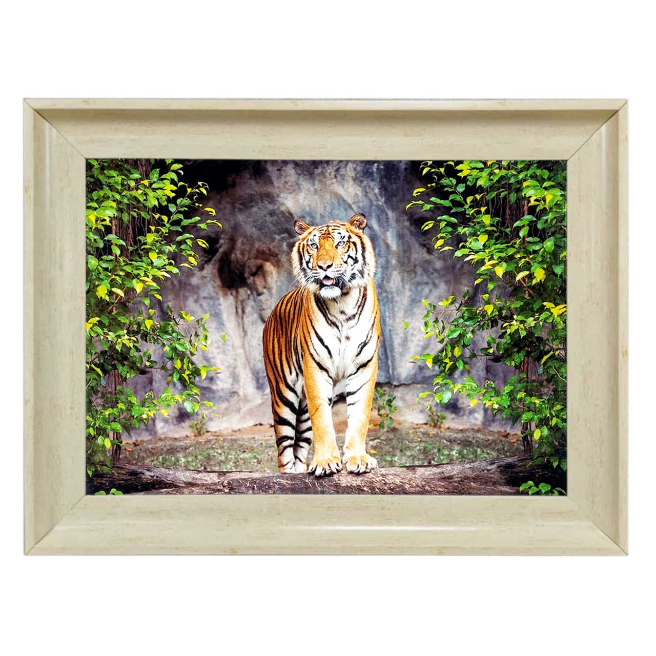 تابلو فرش چاپی طرح ببر کد 14011 سایز 70×50 سانتی متری