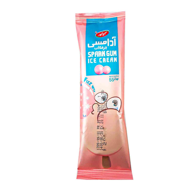 بستنی چوبی آدامسی با روکش شکلات جرقه ای کاله 55 گرمی