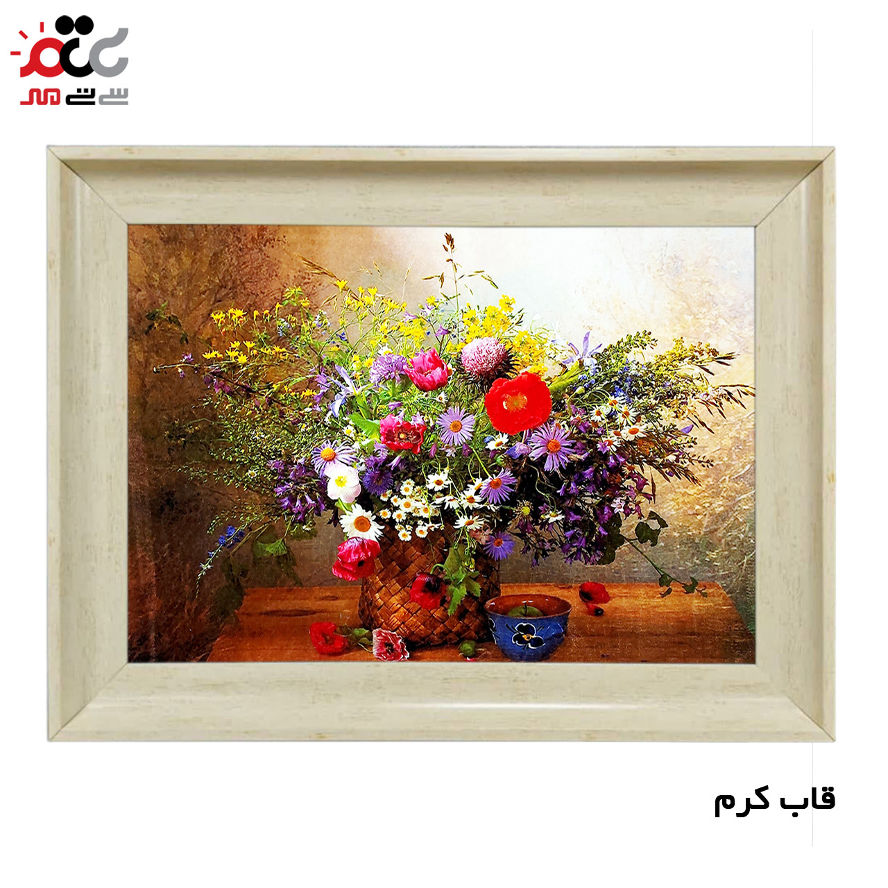 تابلو فرش چاپی طرح گل کد 12022 سایز 50×50 سانتی متری