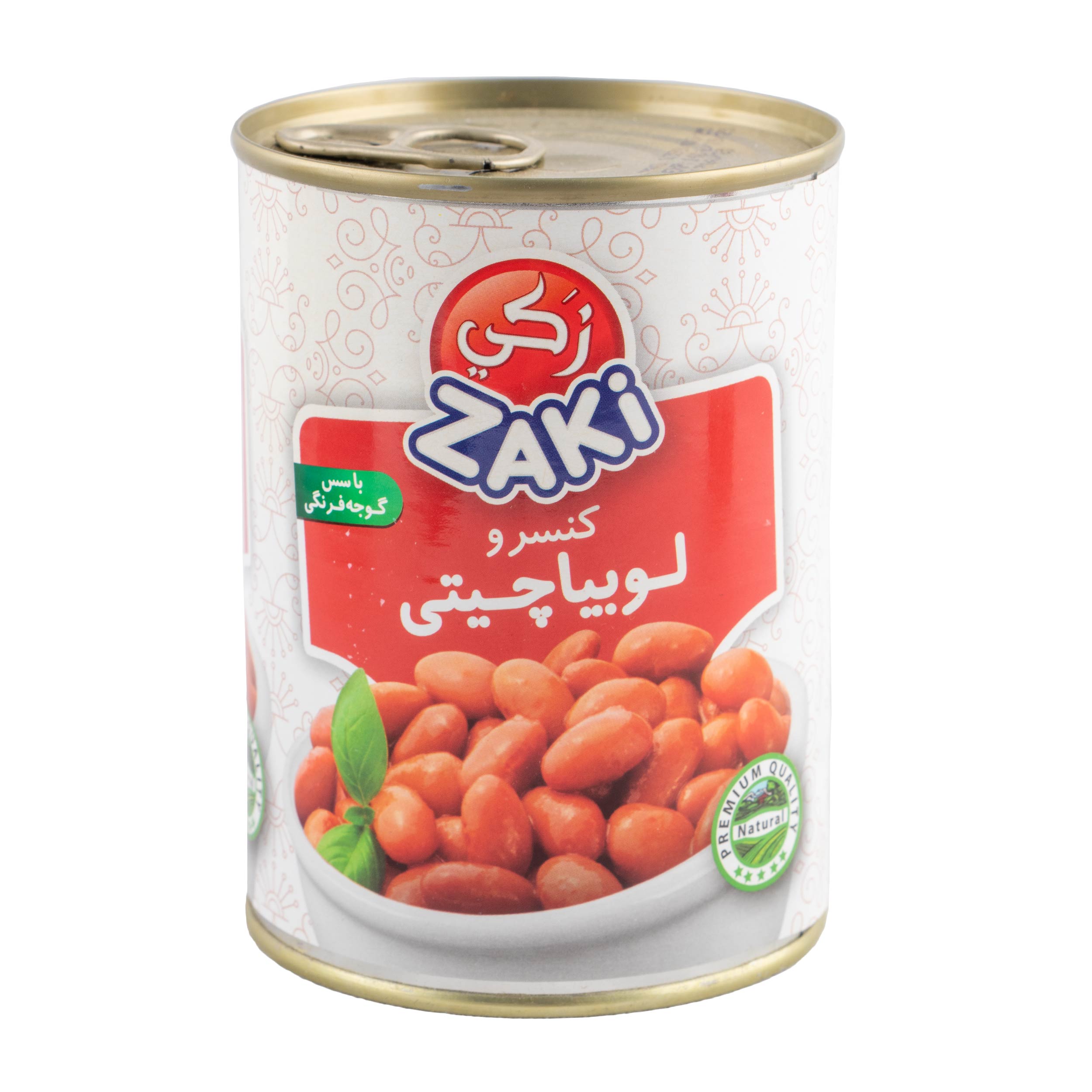 کنسرو لوبیا چیتی با سس گوجه فرنگی زکی 450 گرمی