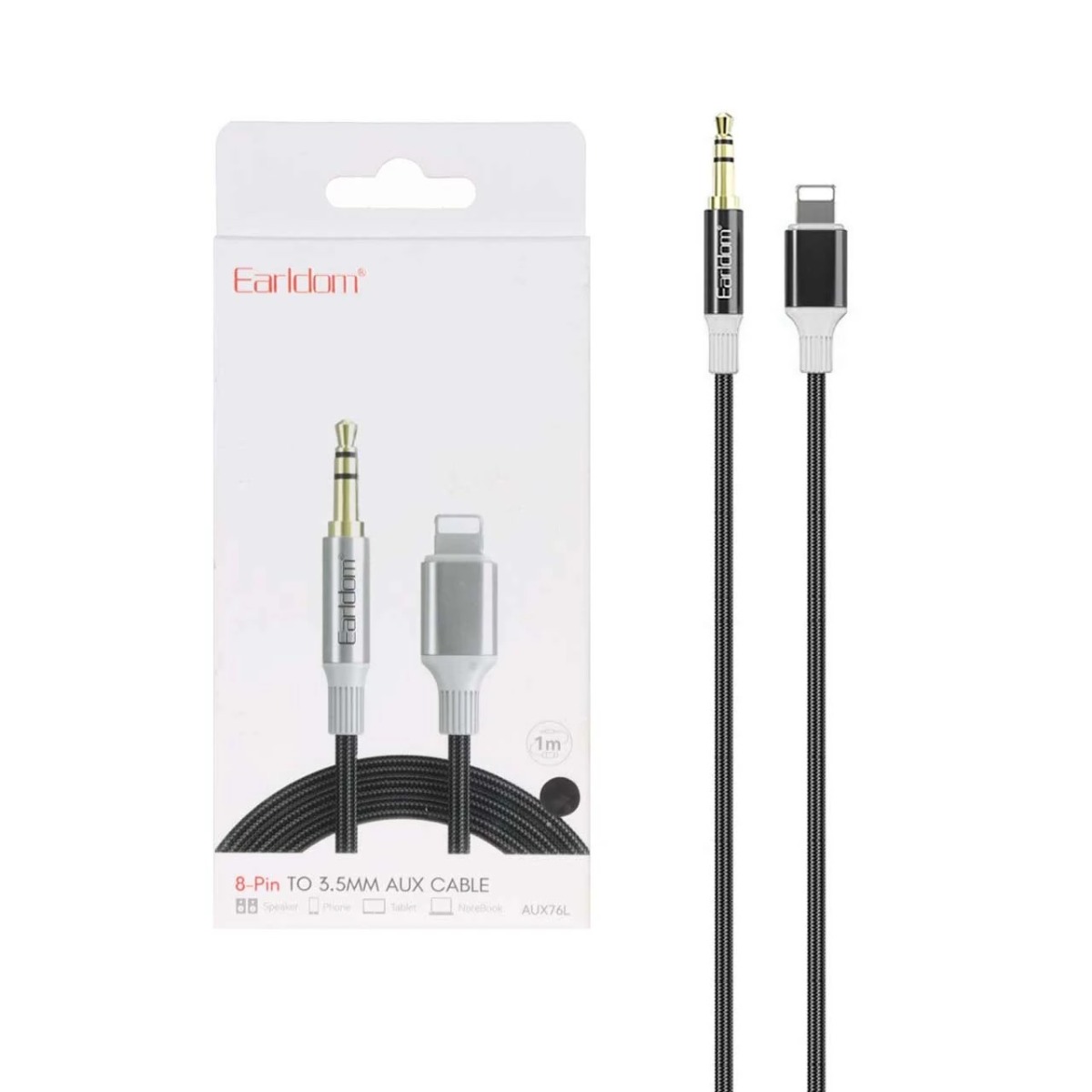 کابل Earldom Aux To Lightning مدل ET-AUX76L - مشکی